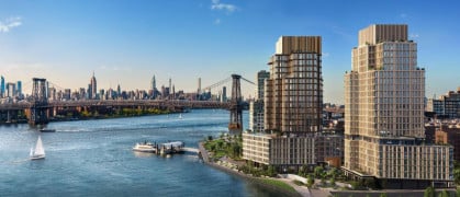 A rendering of the 378-unit building on the Williamsburg waterfront.